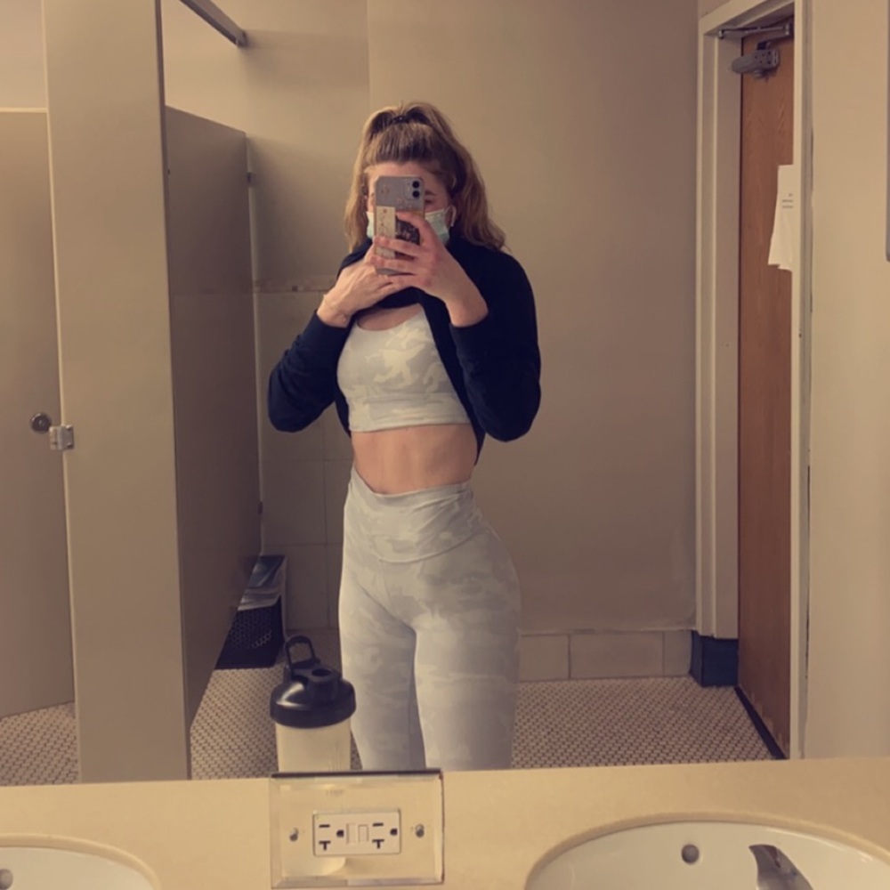 Full Length White/Grey Camo Lululemon Leggings